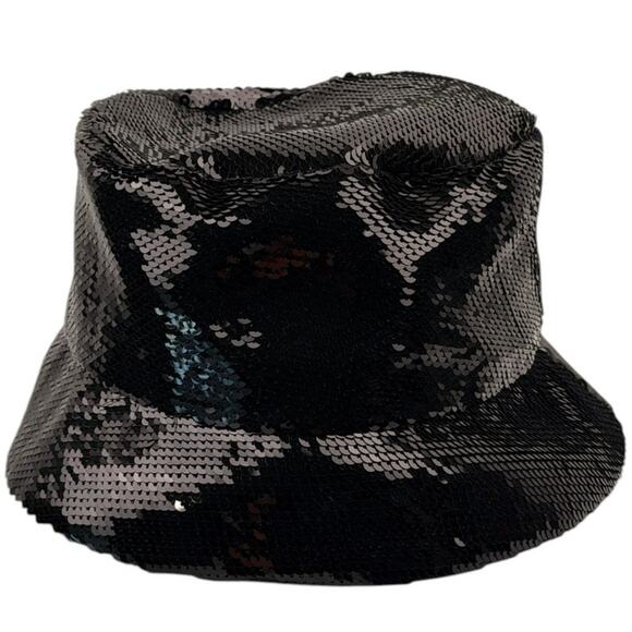 Prada logo-embellished sequined black bucket hat -LARGE main image 5